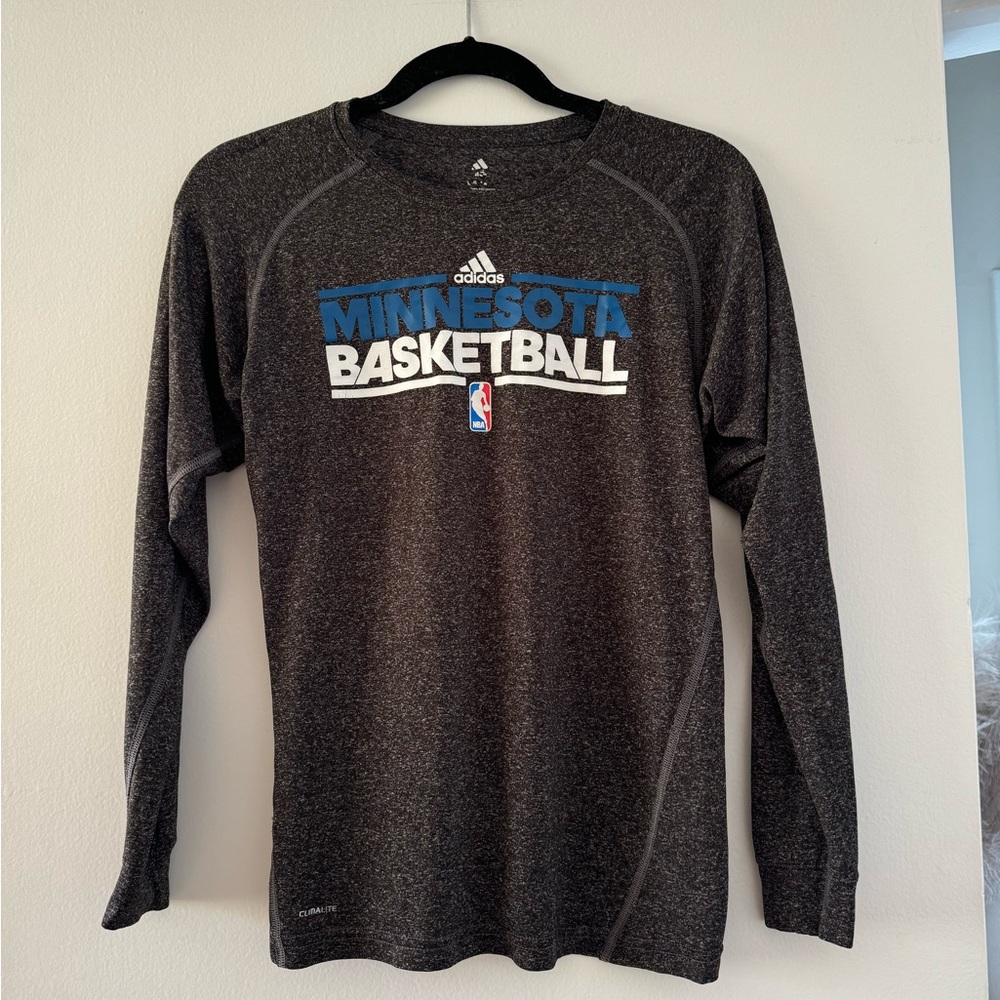 Adidas Dark Gray Minnesota Basketball Long Sleeve Tee